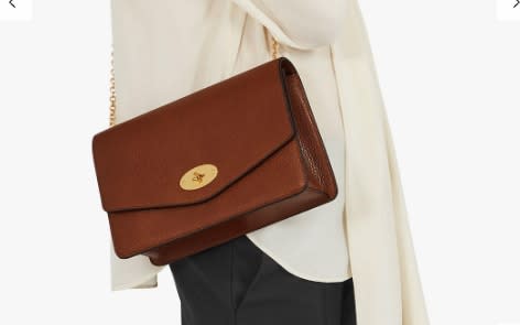 Mulberry Darley Grain Veg Tanned Leather Cross Body Bag, Oak 