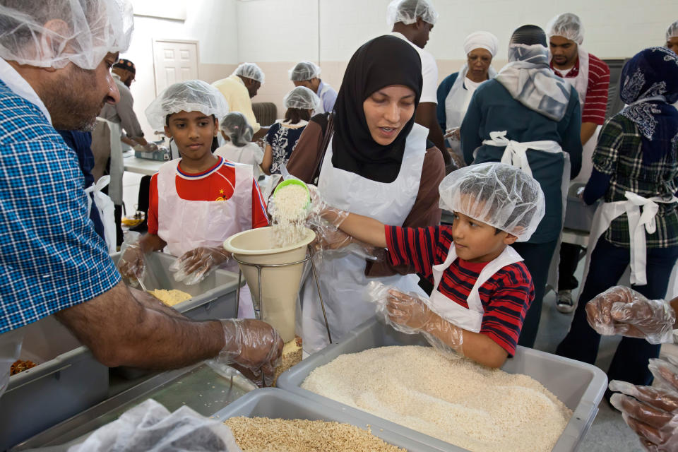 Go as a family to the local food bank. They can not only watch where their canned donations go, but they can sweep and stack and meet the people who are served by their contributions. Or bring your kids along on a midnight run to deliver sandwiches to the homeless. 