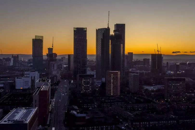 Sunrise in Manchester city centre