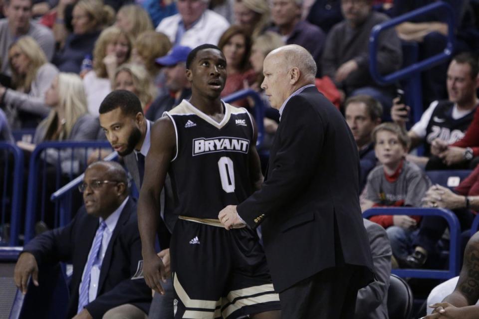 Bryant's Ikenna Ndugba lost track of the score at the worst possible time (AP)