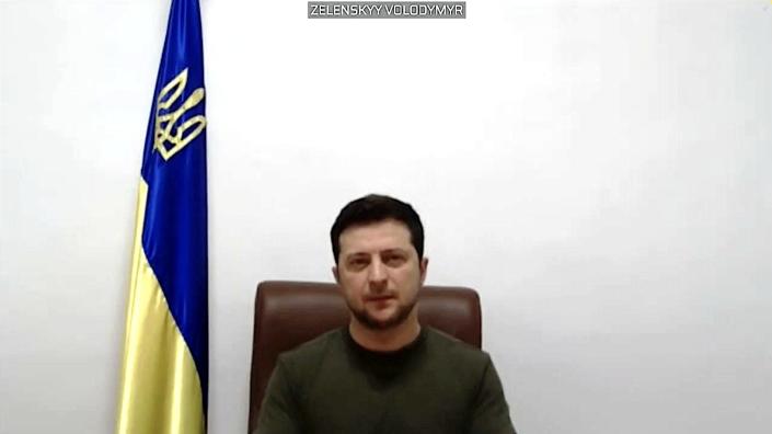 Volodymyr Zelensky addresses European Parliament remotely