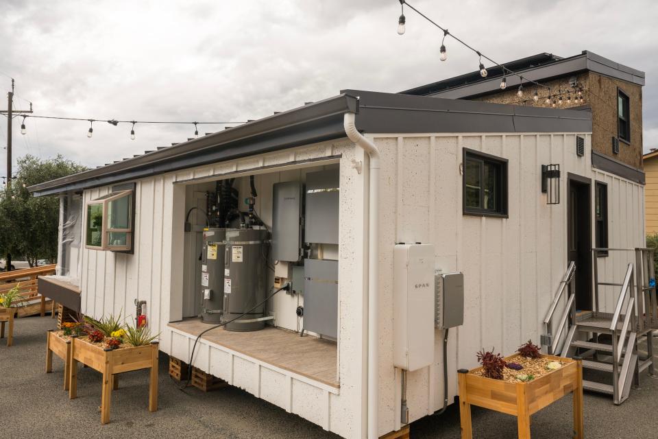 A student-built tiny home at Rancho Cielo.