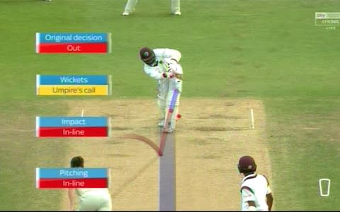 Kyle Hope lbw - Credit: Sky Sports Cricket