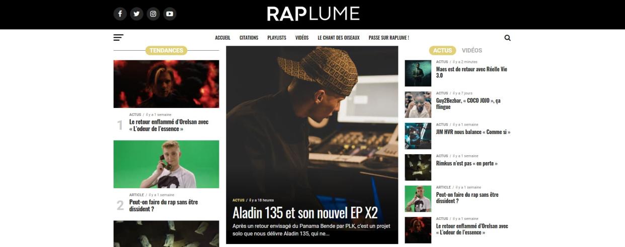 Capture d'écran du site de Raplume. - BFMTV