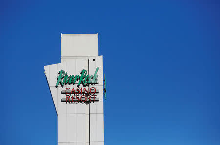 A sign for the River Rock Casino in Richmond, British Columbia, Canada December 5, 2017. REUTERS/Ben Nelms