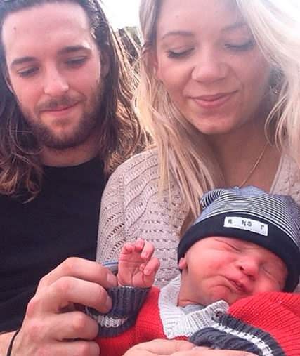 Kate Hudson and Aaron with their unexpected bundle of joy, Mason. Photo: Instagram