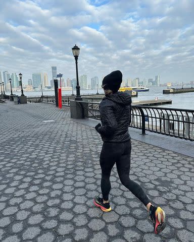<p>Amy Robach/Instagram</p> Amy Robach going for a run