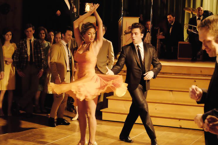 Nicole Scherzinger as Penny Rivera and Colt Prattes as Johnny Castle in ABC’s <i>Dirty Dancing</i>. (Photo: Eli Joshua Ade/ABC)