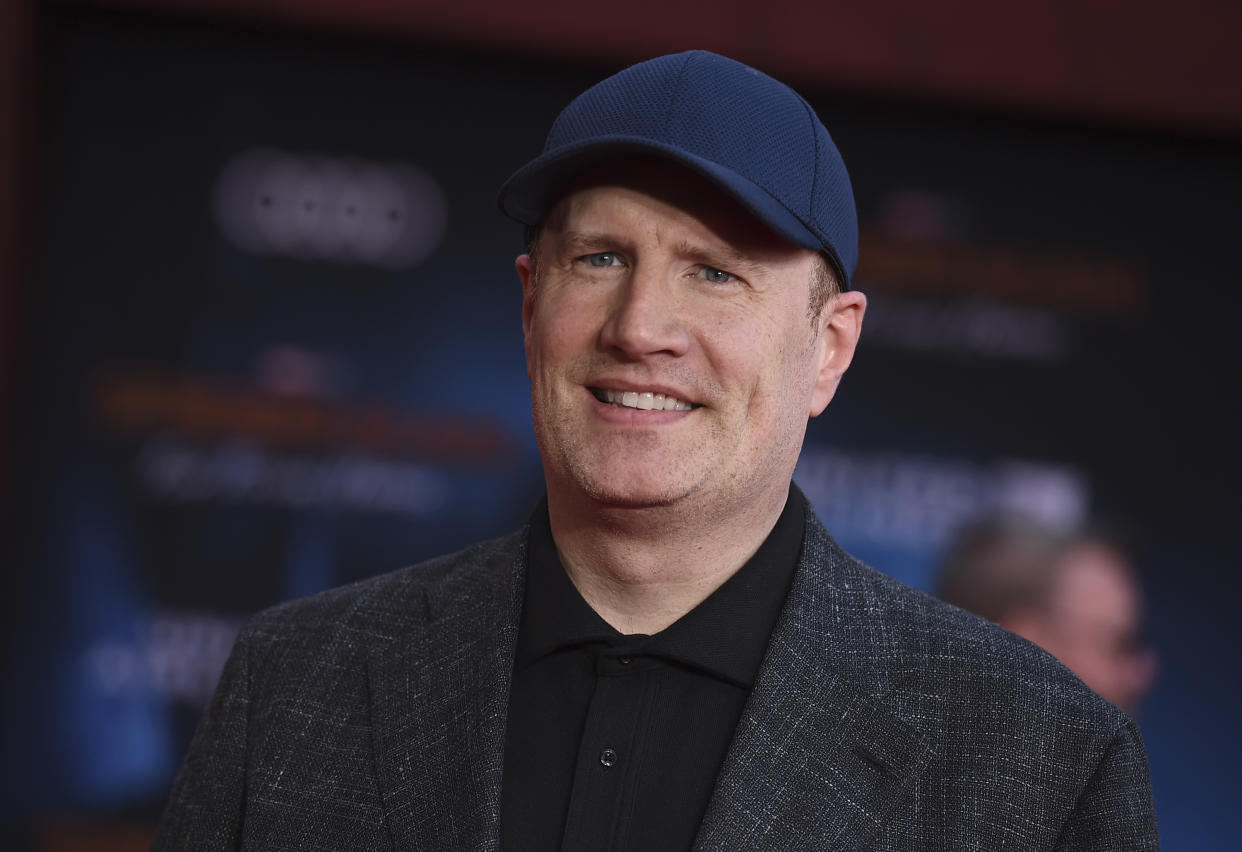Marvel Studios President Kevin Feige arrives at the world premiere of "Spider-Man: Far From Home" on Wednesday, June 26, 2019, at the TCL Chinese Theatre in Los Angeles. (Photo by Jordan Strauss/Invision/AP)