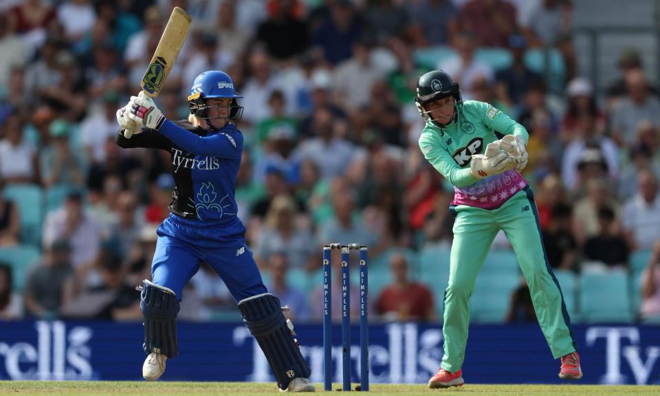 <span>Georgia Redmayne scored an unbeaten half-century in London Spirit’s victory against Oval Invincibles.</span><span>Photograph: Alex Davidson/ECB/Getty Images</span>