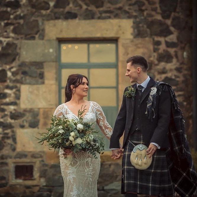 Courtney Sneddon spent two years growing her hair so that she could have a traditional bridal hairstyle for her wedding in November 2022. (Supplied)