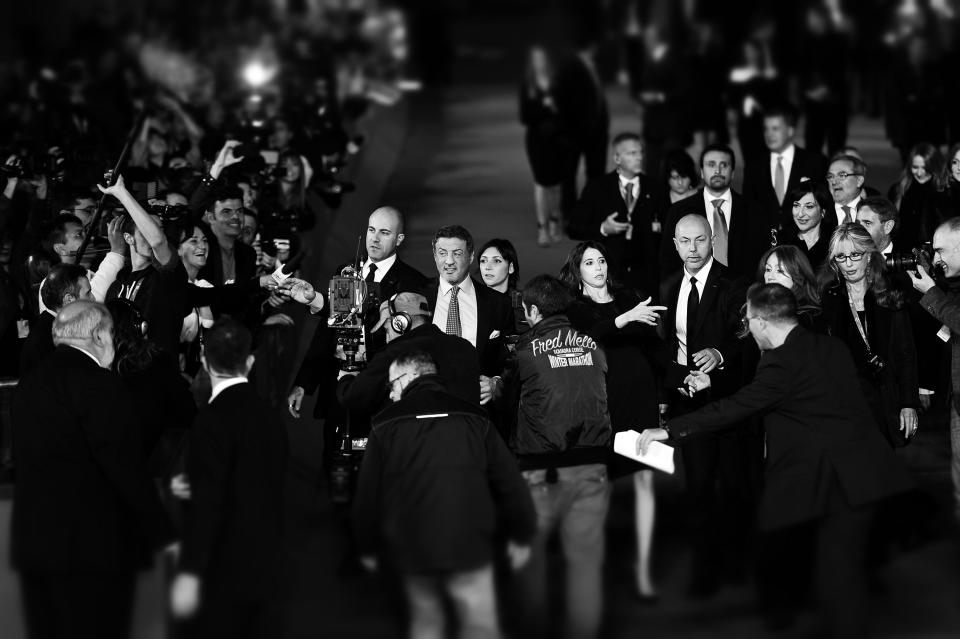 ROME, ITALY - NOVEMBER 14: (EDITORS NOTE: Image was processed using Digital Filters) Actor Sylvester Stallone attends the 'Bullets To The Head' Premiere during the 7th Rome Film Festival at the Auditorium Parco Della Musica on November 14, 2012 in Rome, Italy. (Photo by Gareth Cattermole/Getty Images)