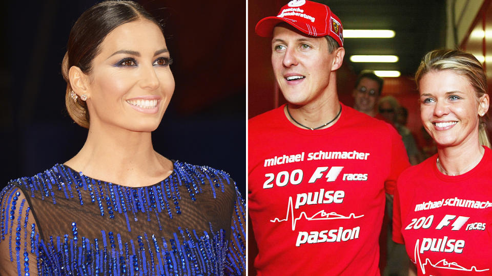 Elisabetta Gregoraci and Michael Schumacher, pictured here before his devastating accident.