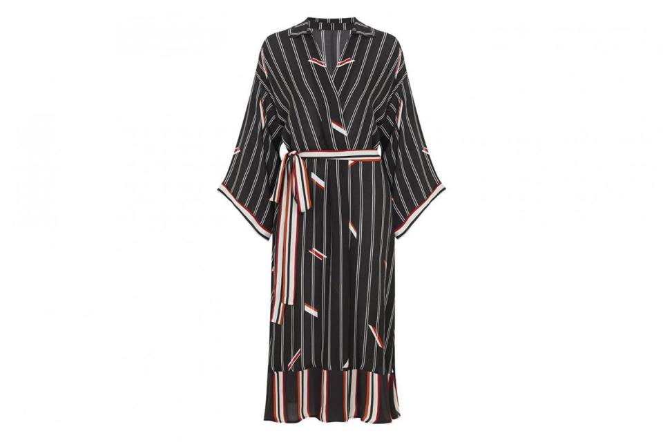 Navy striped wrap dress, £65, Studio by Preen at Debenhams