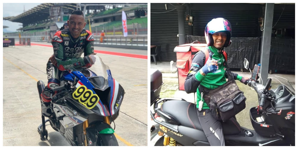 Former Malaysia’s Moto2 racer, Azlan Shah Kamaruzaman said that he’s currently enjoying being a food delivery rider amid Covid-19 constraints. — Picture courtesy of Facebook/Azlan Shah Kamaruzaman.