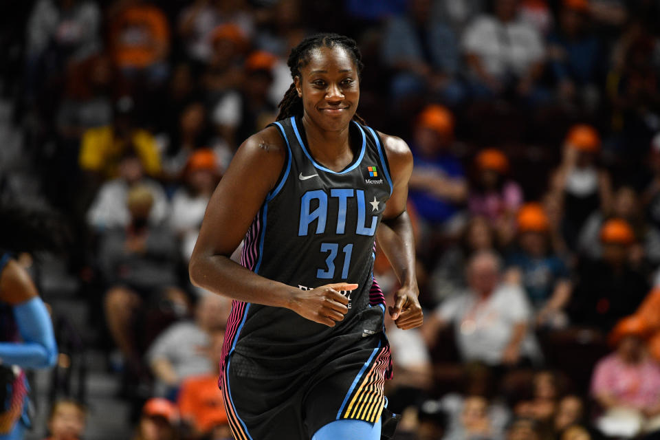 Tina Charles staat nu tweede op de WNBA-scorelijst aller tijden. (Erica Denhoff/Icon Sportswire via Getty Images)