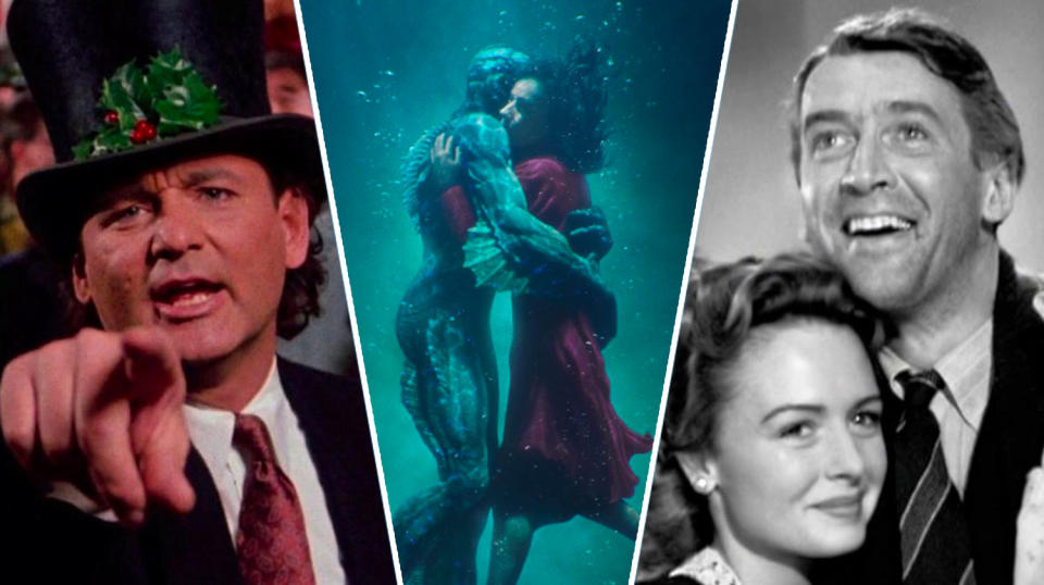 Scrooged, The Shape of Water, It's A Wonderful Life.