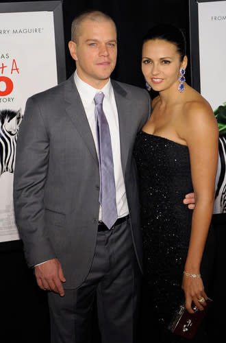 Matt Damon and wife at the New York premiere of We Bought a Zoo on December 12, 2011. Photo by Ilya S. Savenok, Film Magic