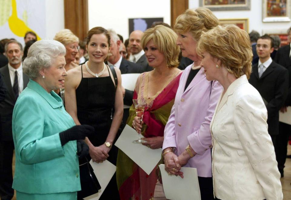 The Queen greets (l-r) Darcey Bussell, Joanna Lumley, Penelope Keith and Patricia Hodge (Archive/PA) (PA Archive)
