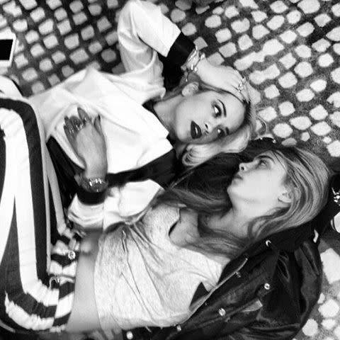 Celebrity friends: Cara Delevingne and Rita Ora.