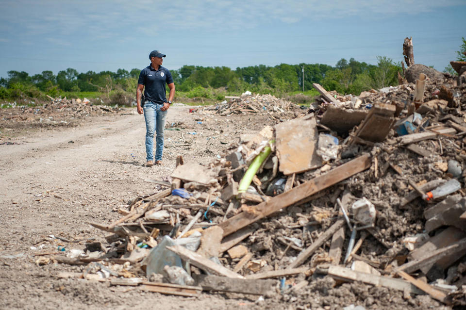 Robert Barfield said the storm's devastation shows the need for a public shelter in Rolling Fork.  (Rory Doyle for NBC News)