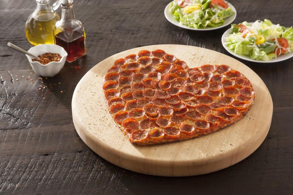 heart shaped pizza donatos pepperoni