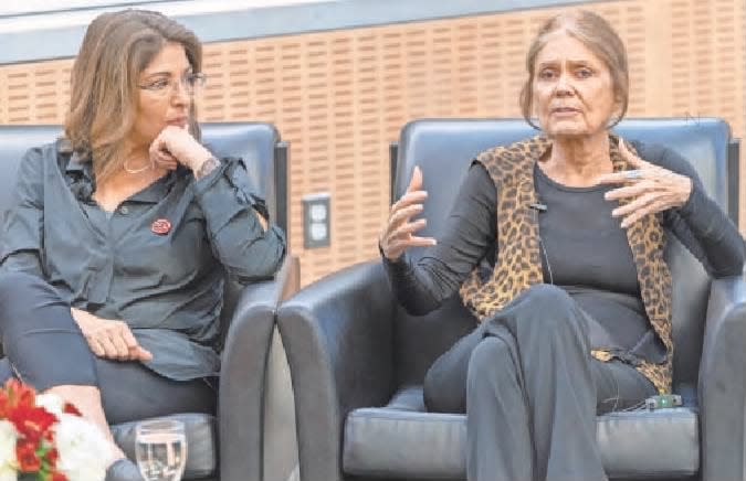 Naomi Klein, left, and Gloria Steinem