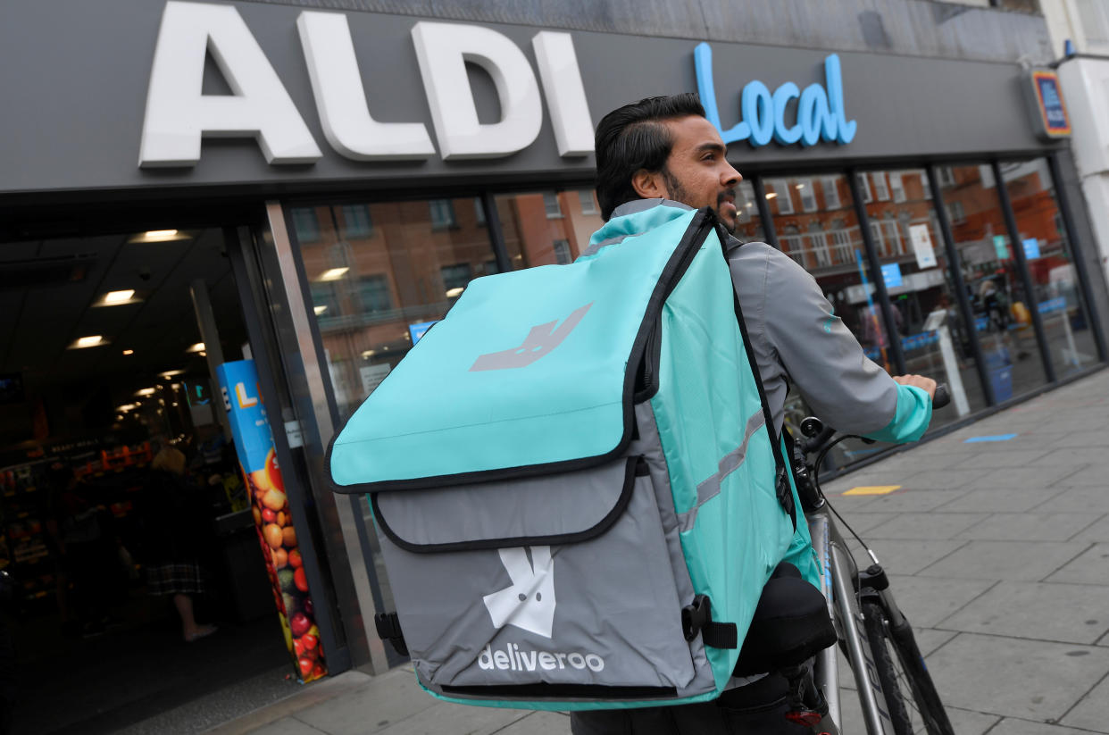 Groceries now account for 10% of all Deliveroo's UK business. Photo: Toby Melville/Reuters