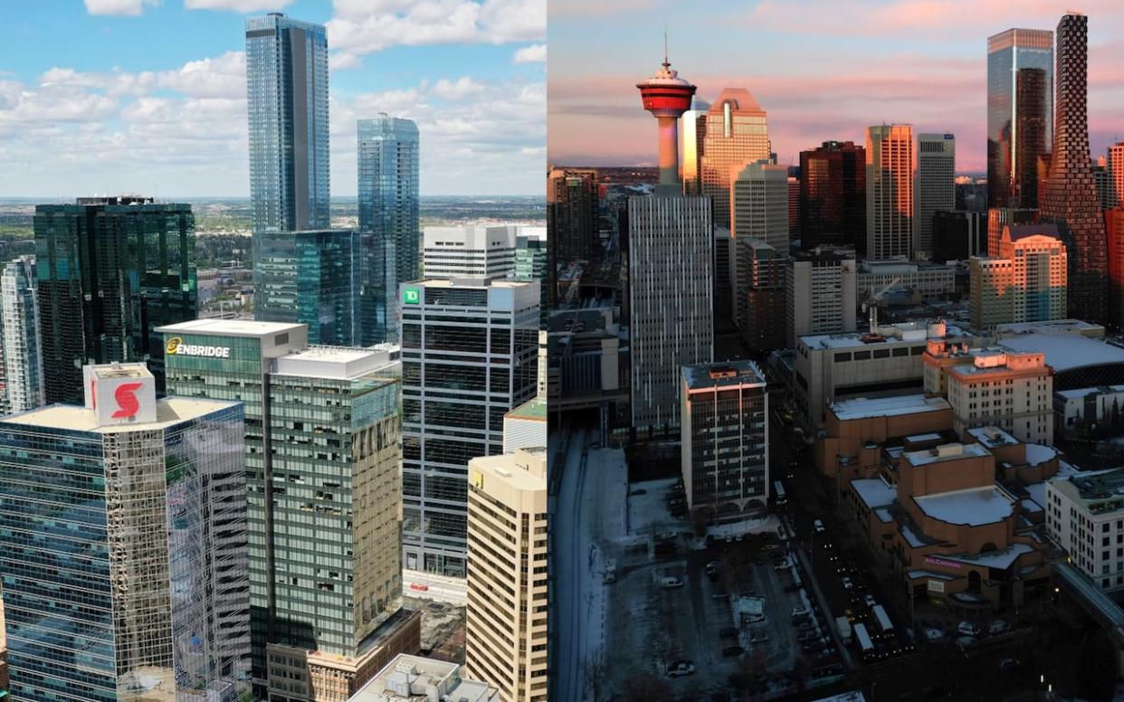 Across all housing types the average selling price of homes in Edmonton was about $398,000 in August, compared to $570,000 in Calgary.  (David Bajer/CBC and Submitted by Nick Coyne - image credit)