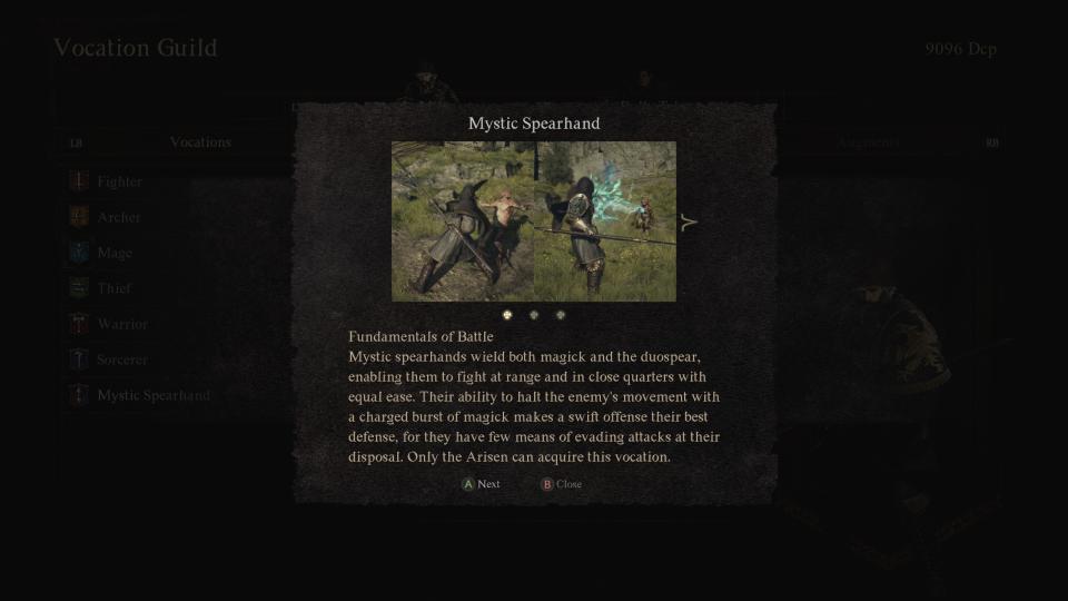 Dragon's Dogma 2 screenshot of the Mystic Spearhand