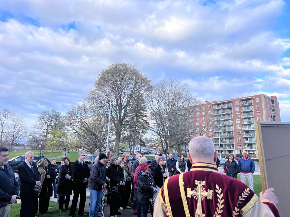 Dozens of people came to a prayer service dedicated to the lives lost in the Armenian genocide.