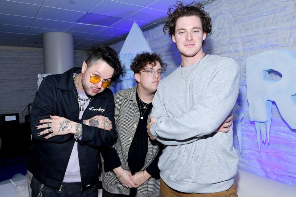 Mitchy Collins, Sam Price and Jordan Greenwald of lovelytheband | Amy Sussman/Getty