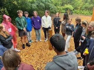 Three "We the People" teams take part in confidence-building courses to facilitate group and class chemistry at Lake Geneva Ziplines and Adventures.