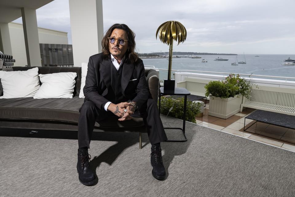 Johnny Depp poses for portrait photographs for the film 'Jeanne du Barry', at the 76th international film festival, Cannes, southern France, Wednesday, May 17, 2023. (Photo by Joel C Ryan/Invision/AP)