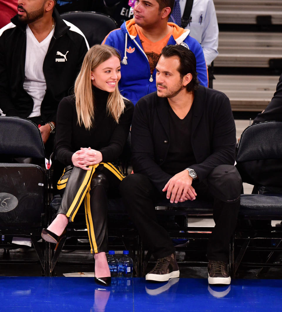 The couple at the New York Knicks vs New Orleans Pelicans preseason game at Madison Square Garden on Oct. 18, 2019 in New York City.  (James Devaney / Getty Images)