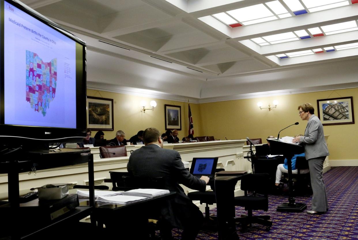 Maureen Corcoran director of the Ohio Department of Medicaid talks to the Joint Medicaid Oversight Committee. Ohio State House September 19, 2019.[Eric Albrecht/Dispatch]