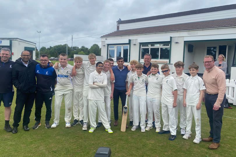 Prime Minister Rishi Sunak after the 'most relaxing part' of his campaigning day - at Nuneaton Cricket Club where he joined in training drills and even had a stint in the nets