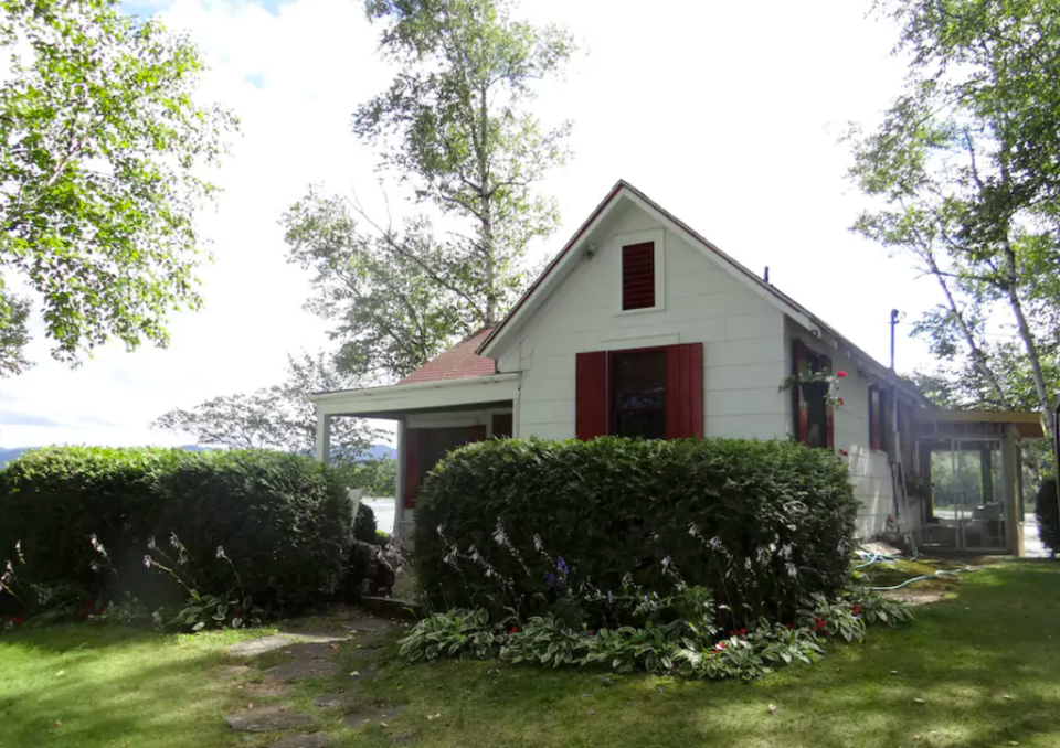 <p>You can stay in this two bedroom cabin on the Saranac River for $473 a night. <br> There’s also a boathouse, lean-to and sauna. <br> (Airbnb) </p>