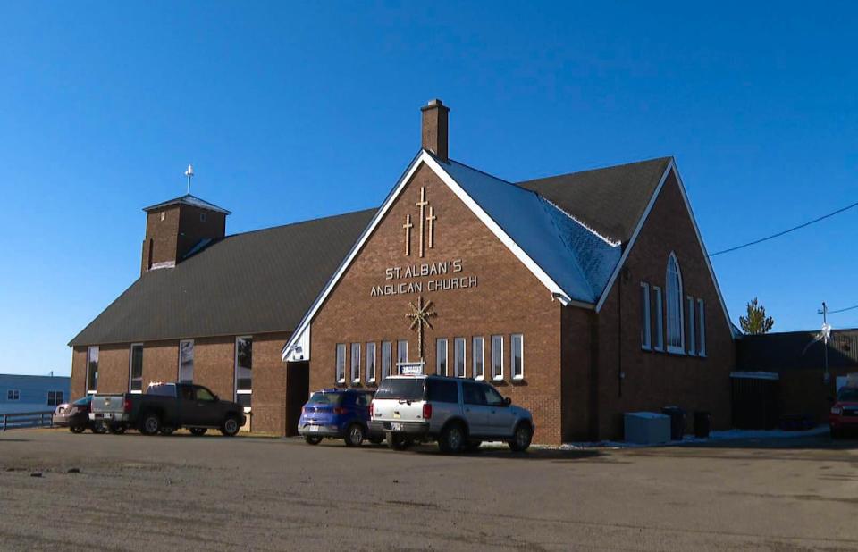 St. Albans Anglican Church is located on a quiet street in Grand Falls-Windsor.