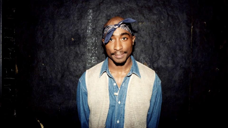 PHOTO: Rapper Tupac Shakur poses for photos backstage after his performance at the Regal Theater in Chicago, Illinois in March 1994. (Raymond Boyd/Getty Images)