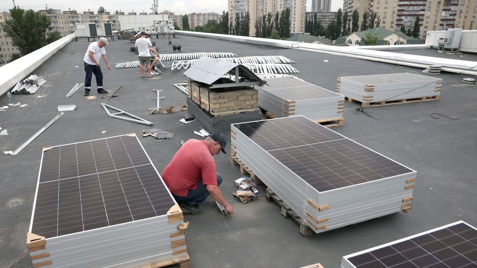 The government is incentivizing solar energy in response to the Russian barrage. - Anatolii Stepanov/AFP/Getty Images