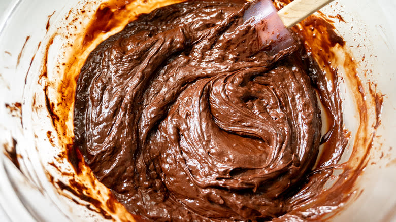 chocolate fudge mixture in bowl