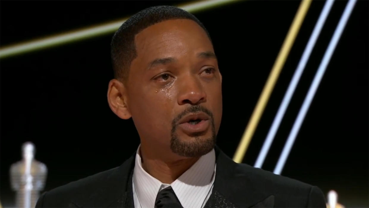  Will Smith accepting his Oscar at the 2022 Academy Awards 