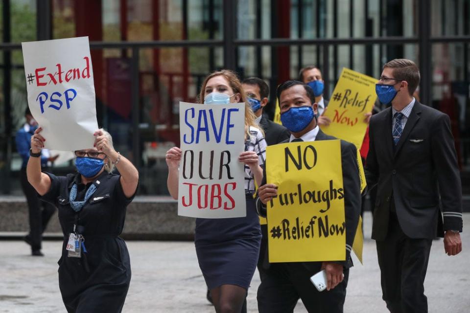 GettyImages protest chicago covid-19 stimulus relief