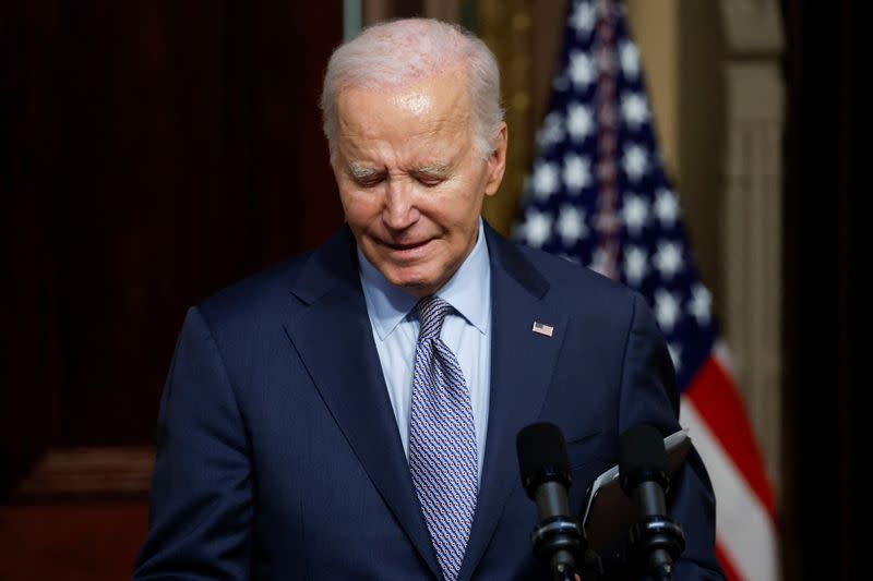 FILE PHOTO: U.S. President Biden participates in a roundtable with Jewish community leaders at the White House campus in Washington