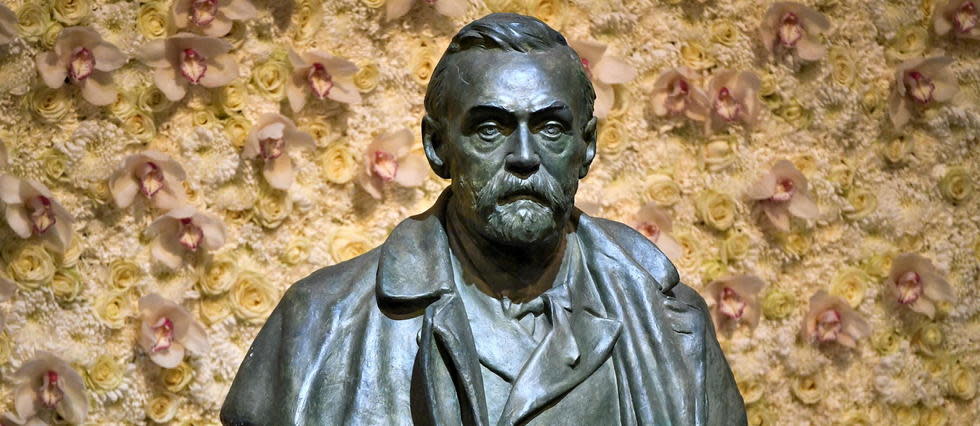 Le buste en bronze d'Alfred Nobel à Stockholm (illustration). 
