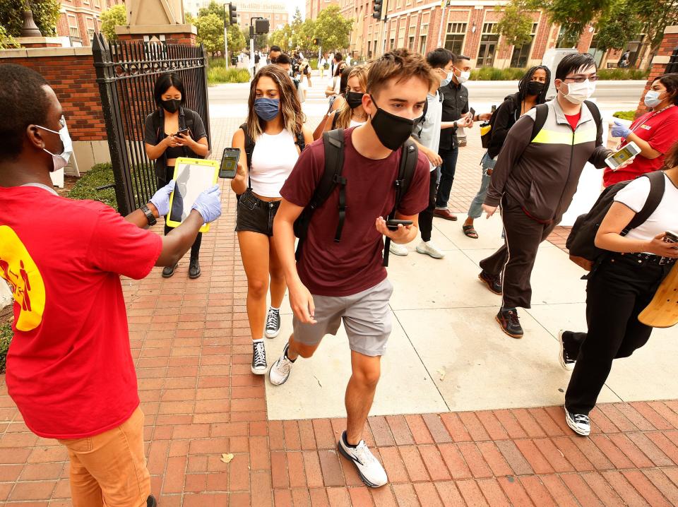 College students wear masks