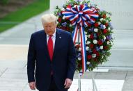 U.S. President Donald Trump visits Arlington National Cemetery on Memorial Day in Washington