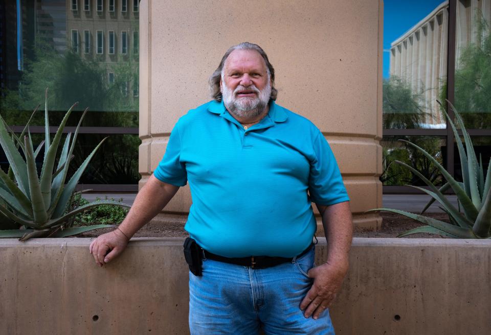 A portrait of Lynn Jacobs on Aug. 10, 2023, at the Maricopa County Superior Court South Tower in Phoenix.