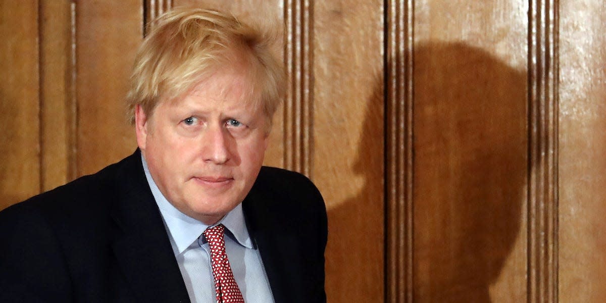 British Prime Minister Boris Johnson arrives to hold a news conference addressing the government's response to the coronavirus outbreak, at Downing Street in London, Britain March 12, 2020.